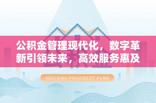 什邡公积金管理现代化，数字革新引领未来，高效服务惠及民生
